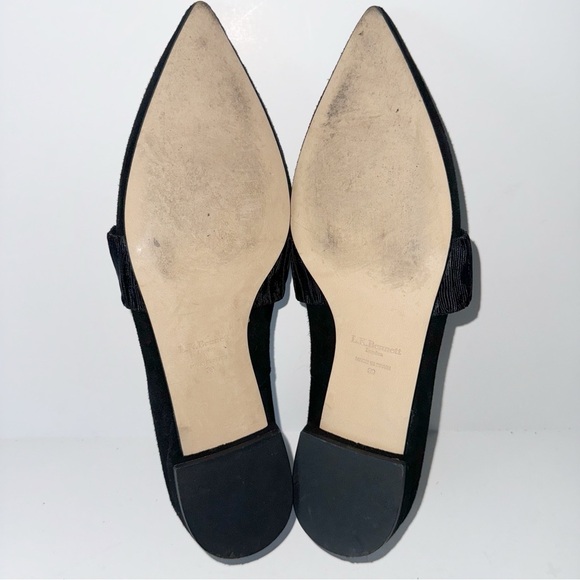 L.K. Bennett Vienetta Suede Leather Pointed Toe Flat Loafers 39 Ribbon Detail - Picture 10 of 12